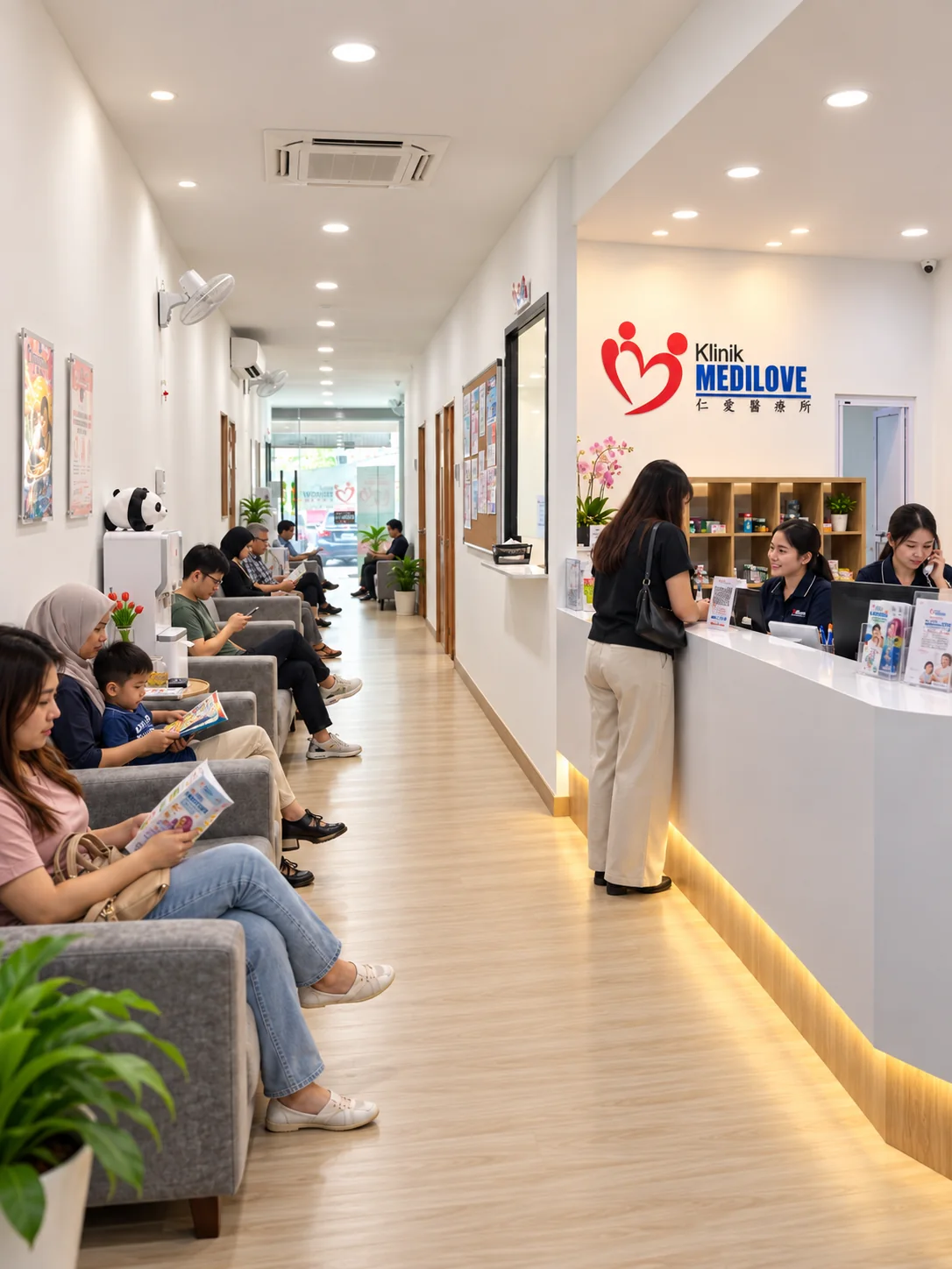 仁爱医务所(甲洞)柜台登记与候诊区——体检前准备